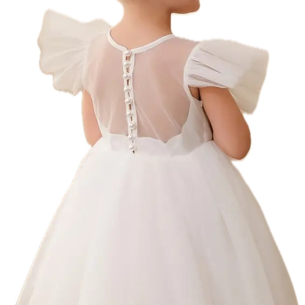 Chic White Dress with Sheer Back